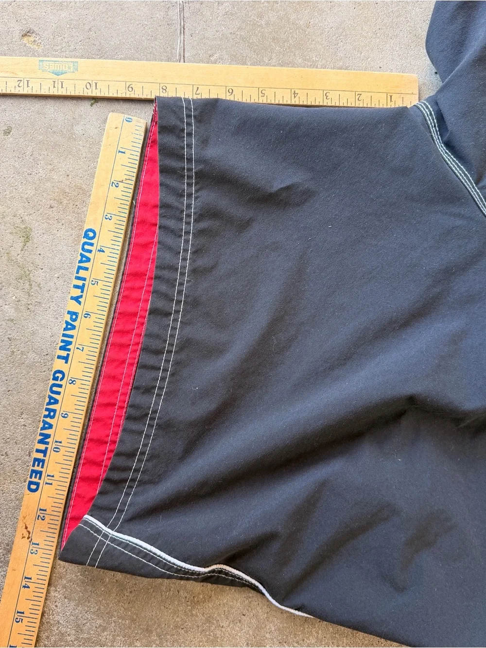 Speedo Black Cargo Swim Shorts with Red Accents